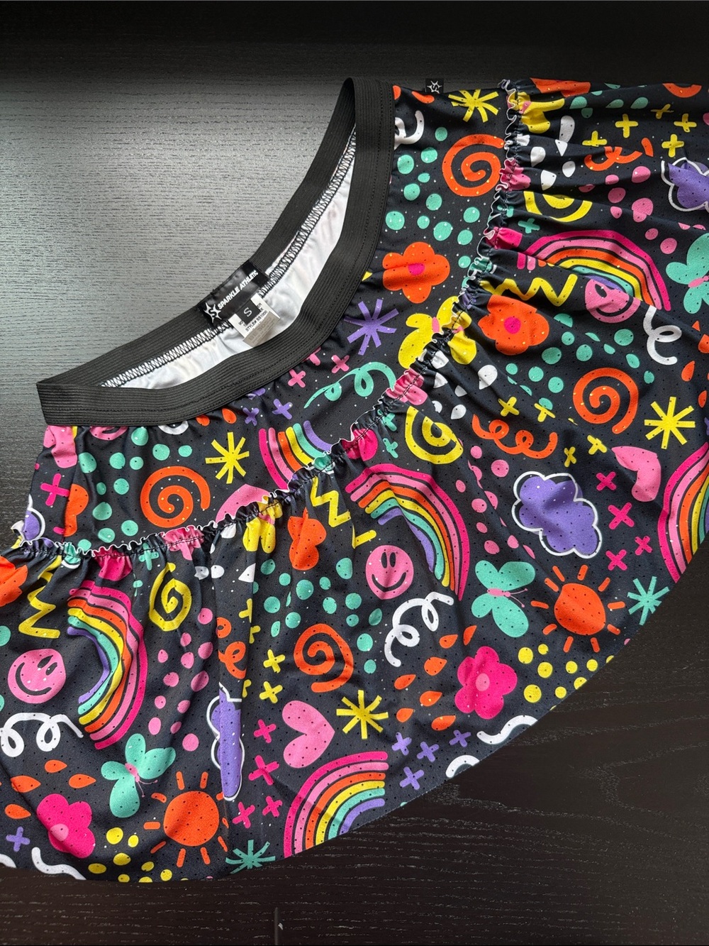 Mini Skirt with Neon Rainbow Print - Sparkle Squad Exlusive